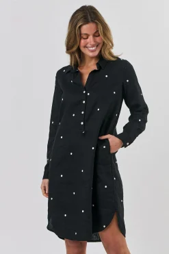 Olive et Julie Long Sleeve Linen Dress MAGPIE