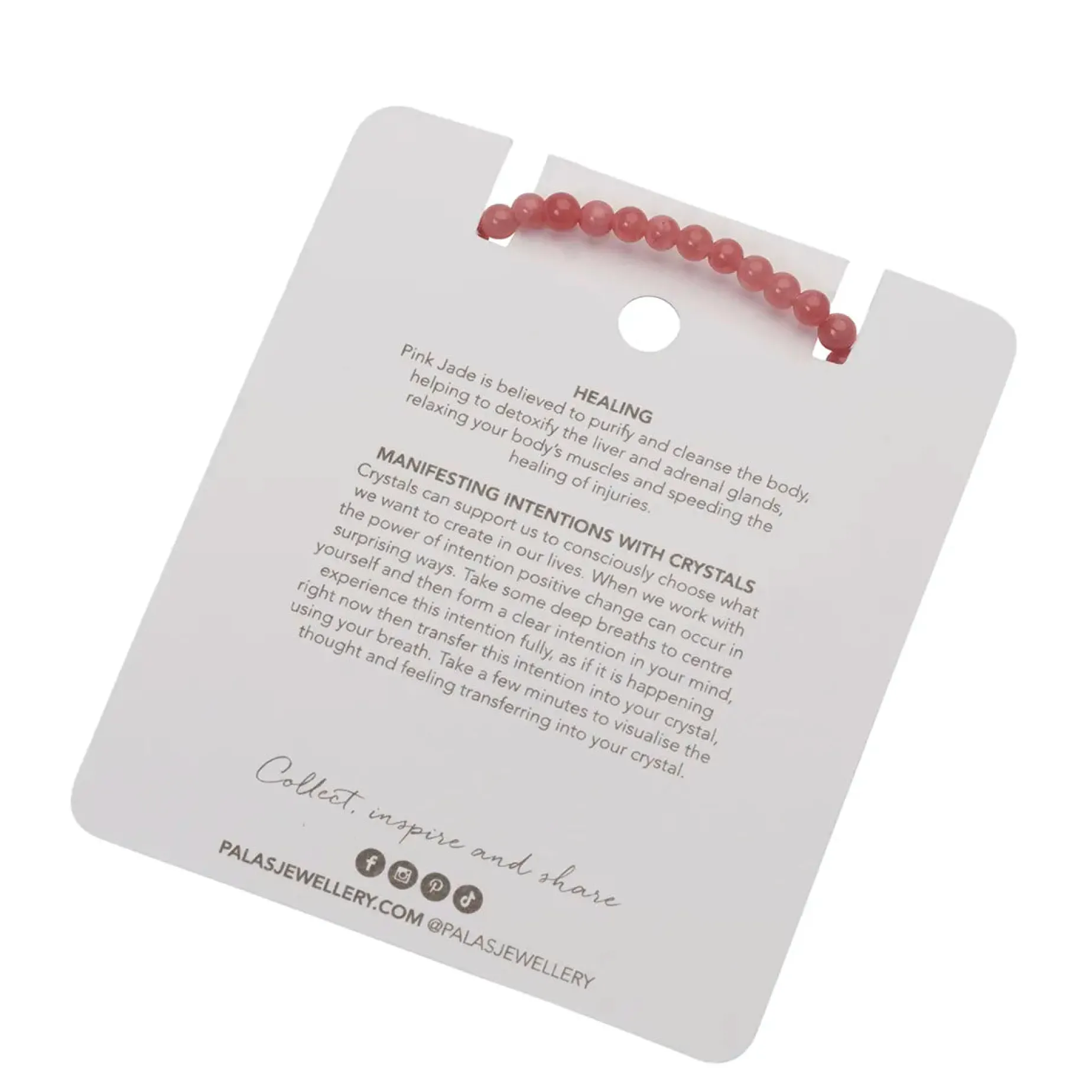 PALAS Healing Gem Bracelet PINK JADE