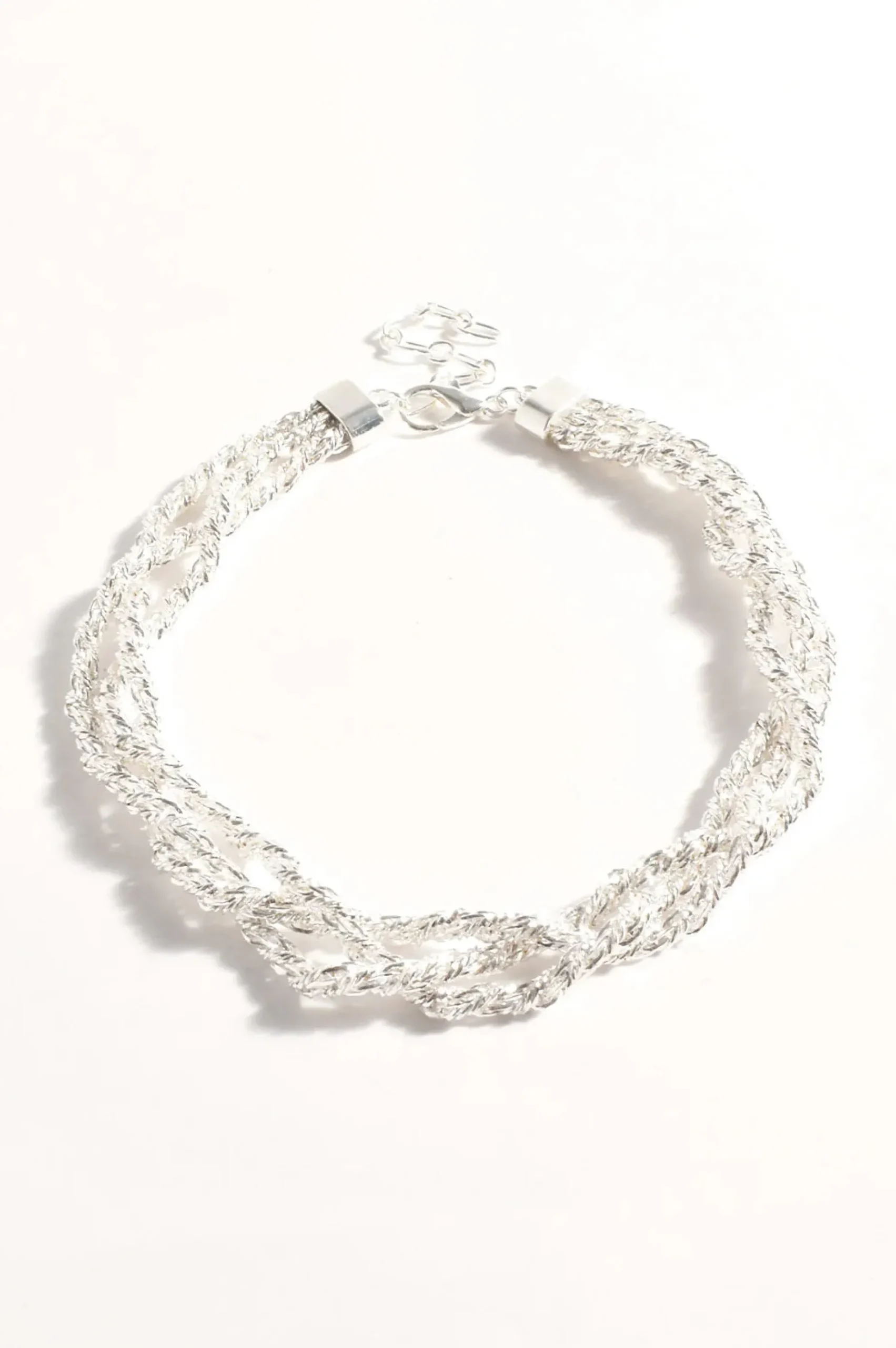Plaited Chain Short Necklace SILVER
