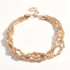 Plaited Chain Short Necklace GOLD