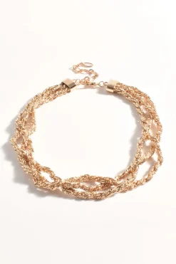 Plaited Chain Short Necklace GOLD