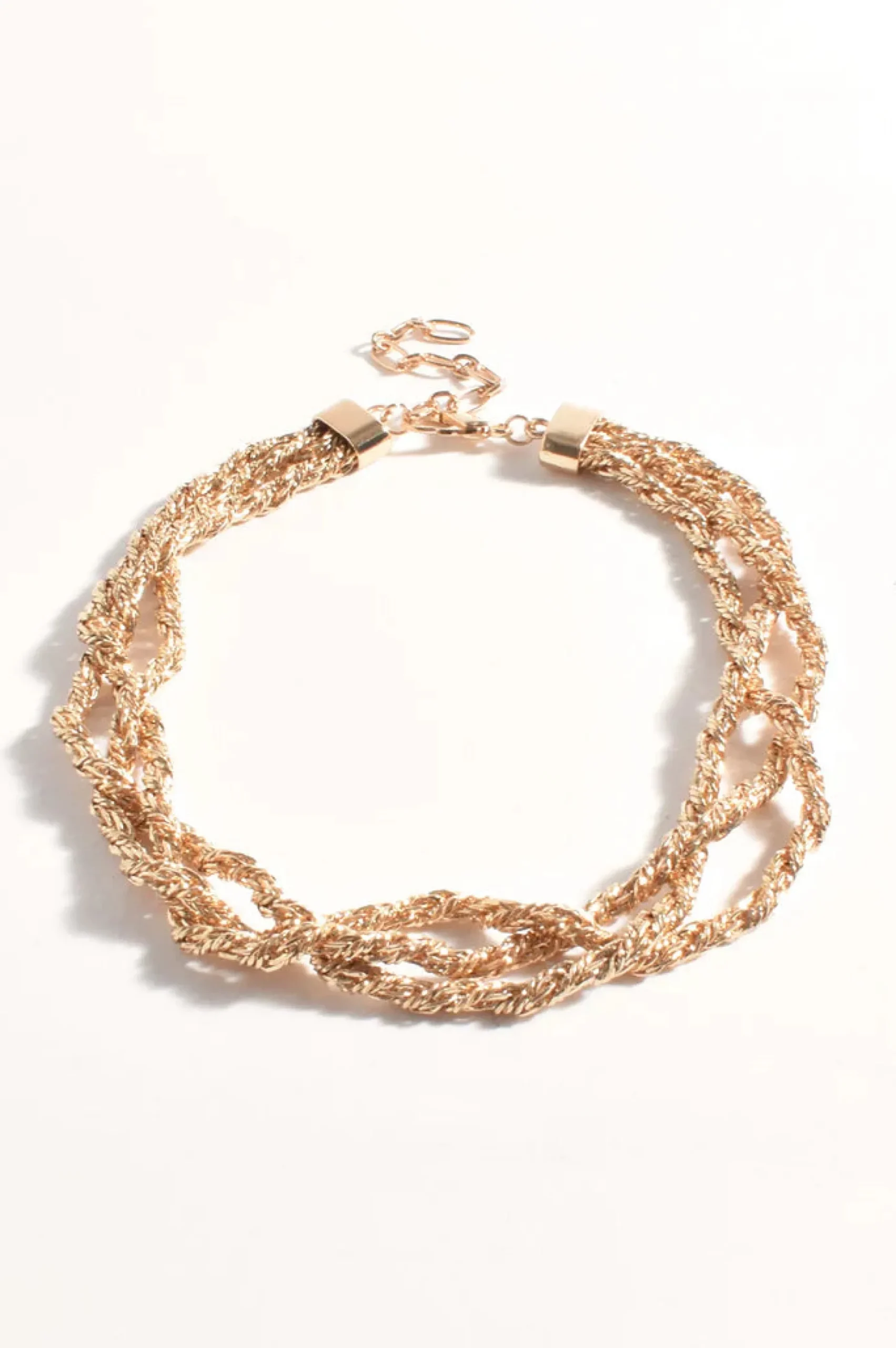 Plaited Chain Short Necklace GOLD