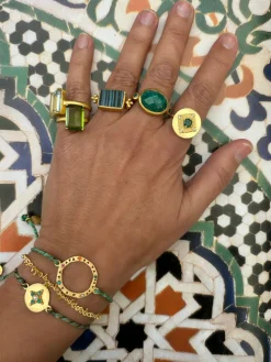Ruby Teva Arabesque Ring GREEN AVENTURINE
