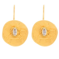 Ruby Teva Cleopatra Coin Earrings CUBIC ZIRCONIA