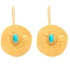 Ruby Teva Cleopatra Coin Earrings TURQUOISE