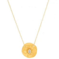 Ruby Teva Cleopatra Coin Necklace CUBIC ZIRCONIA