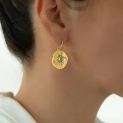 Ruby Teva Cleopatra Coin Earrings TURQUOISE