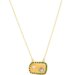 Ruby Teva Gold Fez Necklace LABRADORITE