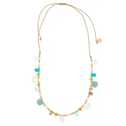 Ruby Teva Necklace MOONSTONE, GREEN AVENTURINE, PEARL, TURQ