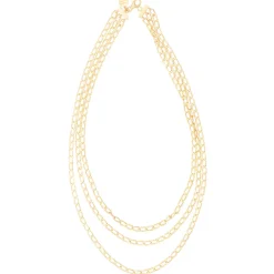 RUBY TEVA Three Tier Link Necklace GOLD PLATE