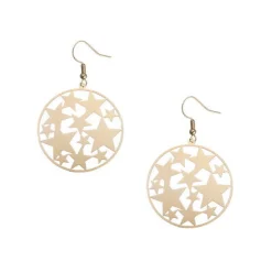 SUN Cutout Star Disc Earrings GOLD