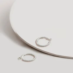 SUPER AMAZING Two Way Crystal Hoops SILVER