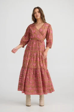 TALISMAN Tara Wrap Dress AUTUMN SPRITZ
