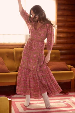 TALISMAN Tara Wrap Dress AUTUMN SPRITZ