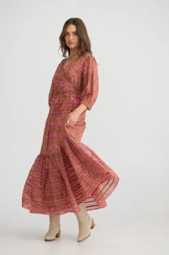 TALISMAN Tara Wrap Dress AUTUMN SPRITZ