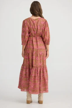 TALISMAN Tara Wrap Dress AUTUMN SPRITZ