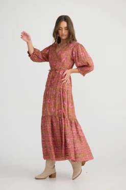 TALISMAN Tara Wrap Dress AUTUMN SPRITZ