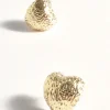 Textured Heart Earrings GOLD