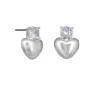 Tiger Tree Caramia Crystal Heart Stud SILVER