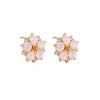 Tiger Tree Crystal Flower Studs ROSE QUARTZ