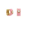 Tiger Tree Enamel and Pearl Huggies PINK