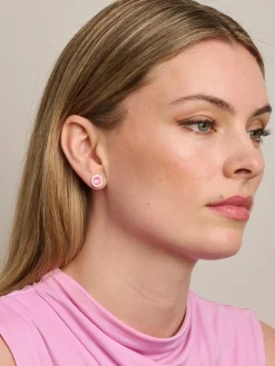 Tiger Tree Pink Alice Crystal Earrings