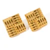 TOURISTE Woven Square Earrings GOLD