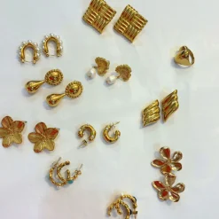 TOURISTE Woven Square Earrings GOLD