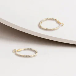 Two Way Crystal Hoops GOLD