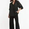 URBAN LUXURY Boho Shirt BLACK