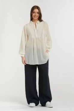 URBAN LUXURY Boho Shirt CREAM