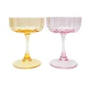 Willa Cocktail Coupes Set Two PINK AND AMBER