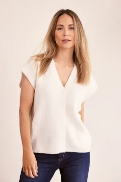 Wool Blend Vest WHITE