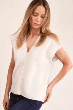 Wool Blend Vest WHITE