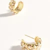 Woven Gold Hoops PEARL