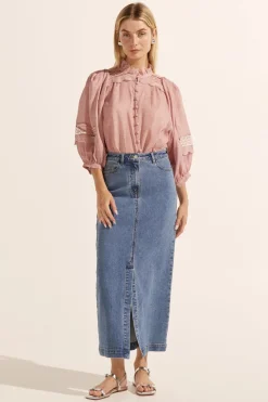 ZK Meridian Skirt MID WASH DENIM