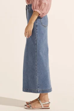 ZK Meridian Skirt MID WASH DENIM