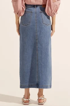 ZK Meridian Skirt MID WASH DENIM