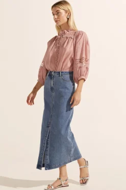 ZK Meridian Skirt MID WASH DENIM