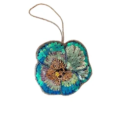 ZODA Beaded Decoration BLUE FLOWER